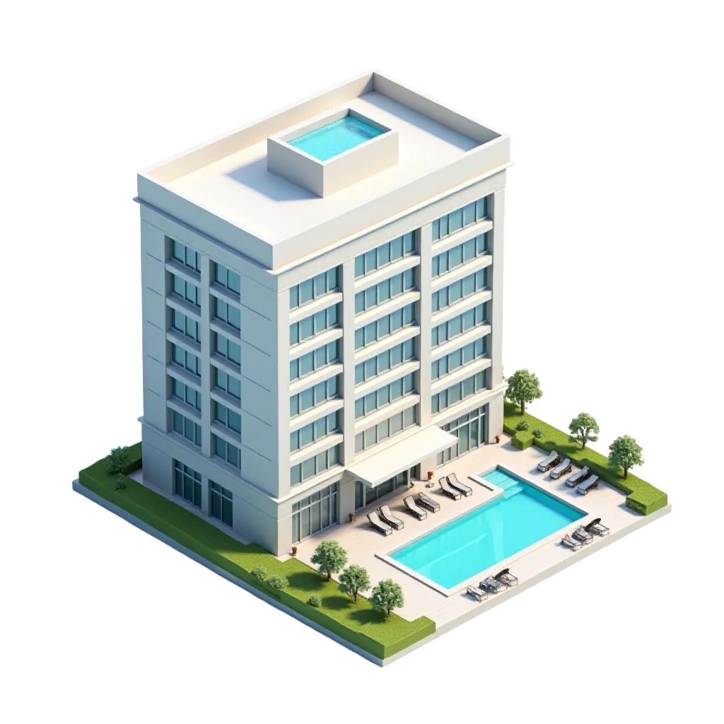 Modern Hotel with Rooftop Pool